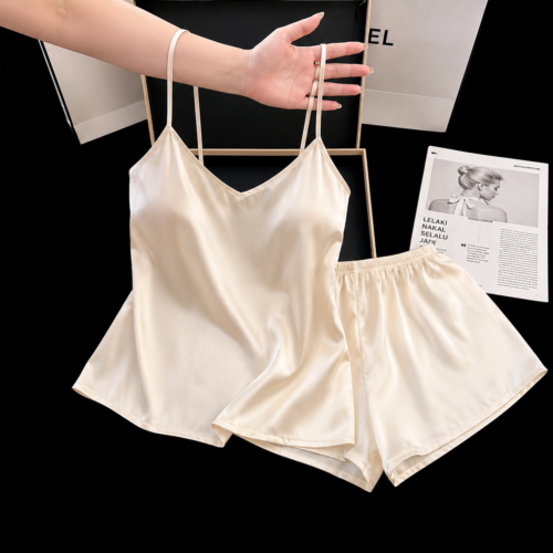 Luxury Champagne Satin Set